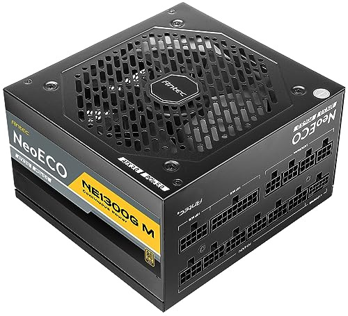 Antec Fuente de alimentación NE1300G M ATX 3.0 Gold, fuente de alimentación certificada 80+ Gold, compatible con ATX 3.0 y PCIe 5.0 completamente modular (NE1300G M ATX 3.0 (1300W))
