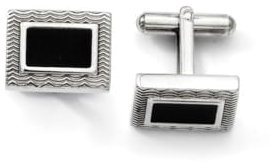 Manschettenknöpfe Edelstahl Emaille schwarz
