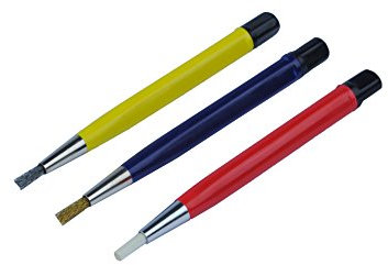 Proops Set x 3 Brass, Steel & Fiberglass Scratch Brush Pens. (M0098) Free UK Postage