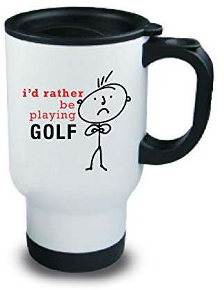 60 Second Makeover Limited Mens I'd Rather Be Playing Golf Stainless Steel Travel Mug Dad Husband Boyfriend Uncle Present Cup Golfer Golf Accessories Golfing Gift for Men