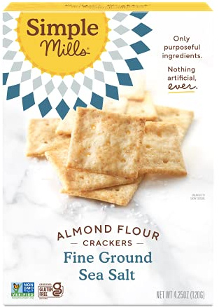 Simple Mills Almond Flour Crackers, Fine Ground Sea Salt, 4.25 Oz