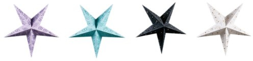 Premier Housewares Leela 5 Point Paper Star Shade, White/ Black/ Turquoise/ Purple (Variable colours)