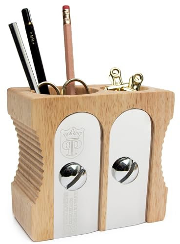 Suck UK - Portalápices, diseño de sacapuntas,, Color Beige, versión doble