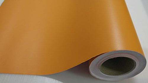 Könighaus (4,7/m2) Orange Matt Autofolie 1400 x 152 cm mit Luftkanälen + Gratis Rakel inkl. Anleitung