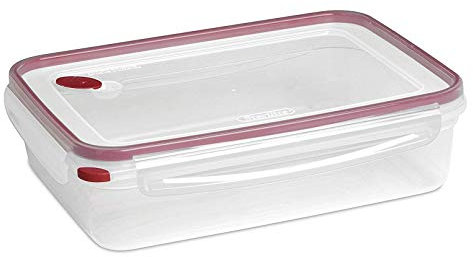 Sterilite Ultra-Seal 16 Cup Rectangle, Airtight Food Storage Container, Latching Lid, Microwave and Dishwasher Safe, Clear With Blue Gasket, 1-Pack