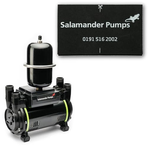 Salamander Pumps - CT80 Universal Bathroom Pump - 2.6 Bar Pressure - Twin End - Suitable for All (+ or -) Gravity Fed Systems - WRAS Approved