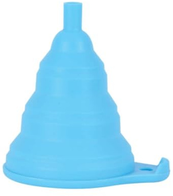 Oxford Silicone Funnel. Pouring spout for clean delivery of oil, Blue