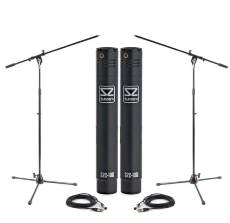 SubZero SZC-100 Mikrofon-Aufnahme-Set | Ultimative Wahl für Stereo-Aufnahmen Akustischer Instrumente, Reiner Klang durch Transformatorlose FET-Schaltung