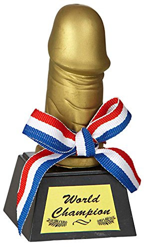 PARTY DISCOUNT NEU Trophäe Goldener Willy World Champion