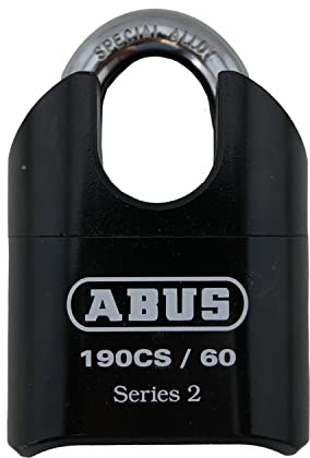 ABUS 190CS/60 Hochsicherheits-Vorhängeschloss aus massivem Stahl, geschlossener Bügel