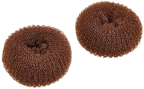 Denman Knotenring für Dutt, klein, braun, Durchmesser 6 cm, 2 Stück