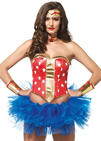 Leg Avenue A2759 - 4-teilig Super Star Held Zubehör Kit - Small, EUR 36, rot/gold
