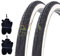 Kit 2 Dos neumáticos + 2 Dos Cuartos de aire bicicleta MTB 26 x 1.75 Negro Slick Stradale.