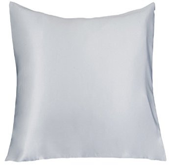 LULUSILK 100% Seide Kissenbezug Haar- und Hautpflege Kissenhülle knitterarm 1 Stück Kissenbezug Seide 80x80cm Silbergrau
