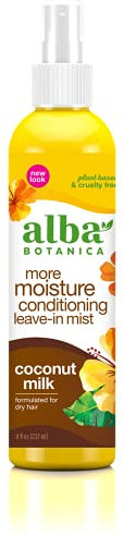 Alba Botanica Mega Moisture Conditioning Leave-In Mist, Kokosmilch, 237 ml (Verpackung kann variieren)