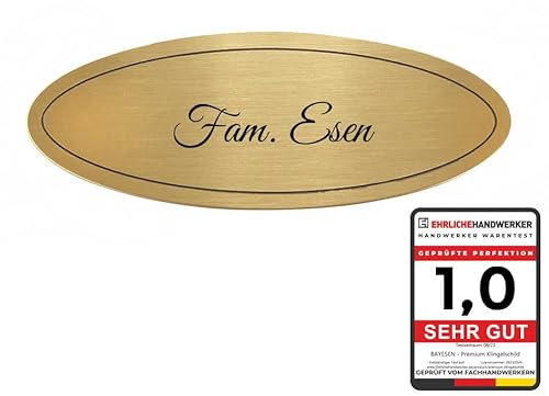 Form Türschild in Stabiler Ausführung Messing 115 x 45 x 1 mm mit wunsch Gravur