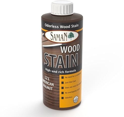 SamaN TEW-121-12 Interior Water Based Stain for Fine Wood, American Walnut, 12 oz