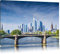Pixxprint Skyline von Frankfurt am Main, Größe: 120x80cm, Leinwandbild, fertig gespannt, Wandbild, Dekoration, Kunstdruck, kein Poster