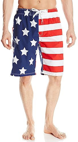 Kanu Surf Herren Barracuda Swim Trunks (Regular & Extended Sizes) Badehose, USA-Flagge, XXL