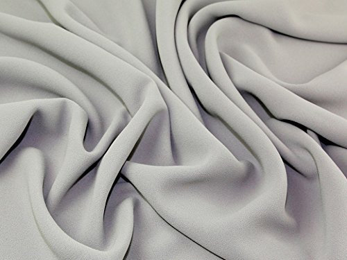 Schwere Triple Crepe Kleid Stoff, Meterware, hellgrau
