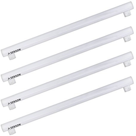 SEBSON Bombilla LED S14S 8W Equivalente a 60W - 880 Lúmenes Blanco Cálido 3000K No Regulable - Angulo de Haz 150° - Bombilla Tubo 50cm 230V - Juego de 4