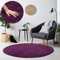 HomebyHome Teppich Rund Hochflor 160 cm Rund - Shaggy Runder Teppich Wohnzimmer Violett Extra Weich und Flauschig - Waschbarer Langflor Teppiche für Schlafzimmer, Küche, Flur - Carpet, Halı, Kilim