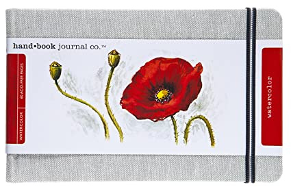 Speedball Handbook Journal Co. Aquarell-Skizzenbuch, großes Querformat, 13 x 21 cm, 43,1 kg/200 g/m², Hardcover mit Tasche