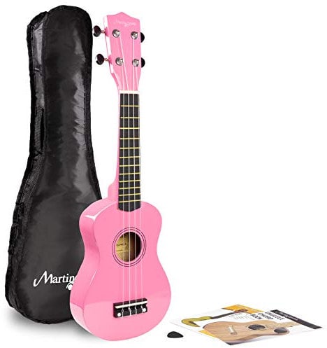 Martin Smith Soprano Ukulele mit Ukulele Bag & Chord Book - Rosa