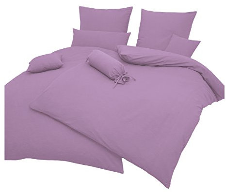 Janine Design Mako-Soft-Seersucker Bettwäsche Piano Flieder 1 Bettbezug 200 x 220 cm + 2 Kissenbezüge 80 x 80 cm