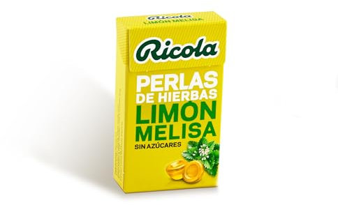 Ricola - Perlas de Limón Melisa, Caramelos Blandos, Refresca, Alivia la Garganta y la Respiración, 13 Hierbas Suizas, Ext de Melisa y Mentol, con Edulcorante - Caja 25 g