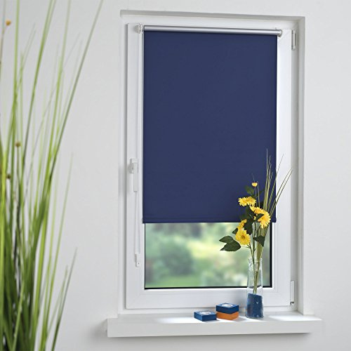 LIEDECO Klemmfix-Thermo-Rollo Verdunklung, blau inkl. Klemmträger 60X150 cm
