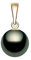Or jaune 14 K Pendentif Perle de perle de culture de Tahiti Noir de qualité AAA