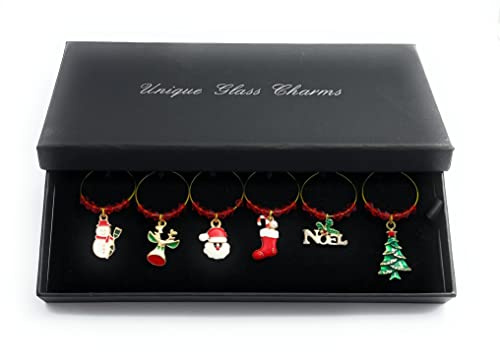 Libby's Market Place Magical Christmas Wine Glass Charms with Gift Box