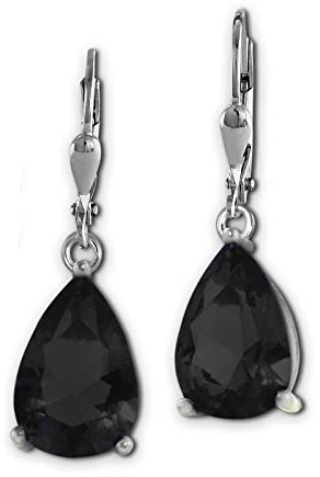 SilberDream Ohrringe für Damen 925 Silber Ohrhänger Träne schwarz SDO520S Silber Ohrhänger