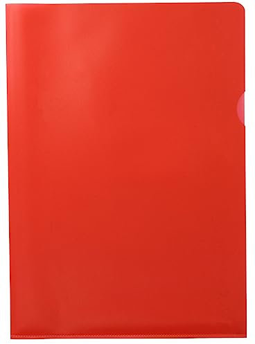 Sichthüllen A4 PP-Folie extra stark 120 my genarbt farbig - 100 Sichthüllen (Transparent Rot)