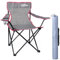 just be... Campingstuhl. Klappstuhl fürs Camping, Angelstuhl mit Armlehne und Getränkehalter in unterschiedlichen Farben - Grau/Rosa