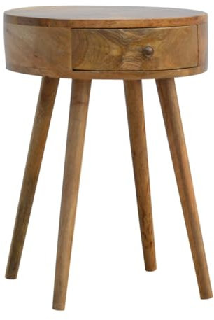 Artisan Furniture Nordic Circular Shaped Bedside Table, One Size, Oak-ish