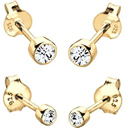 Elli Ohrringe Damen Ohrstecker 2er Set Basic mit Kristall in 925 Sterling Silber