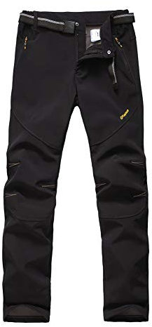 FLYGAGA Homme Pantalon Softshell Doublé Polaire Coupe-Vent Imperméable Outdoor Sport Camping Randonnée Trekking Pantalon