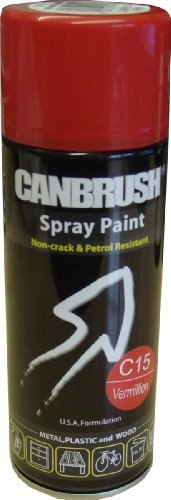 Canbrush Specialist Metal, Plastic and Wood Spray Paint Vermillion Red C15 400ml