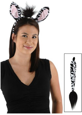 Zebra Ears and Tail Set