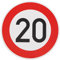 Original Verkehrszeichen 20 KM/H Schild Nr. 274-20 RAL StVO Verkehrsschild Straßenschild Straßenzeichen Metall auch Gebutrtstagschild 42 cm Folie-Typ1