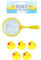 Henbrandt Mini Ducks with Net Bath Time Single Pack 6-Piece Game Set with 5 Ducks + 1 Net Kids Yellow Rubber Duck Toys Summer Fun Paddling Pool Games Bathtub Play for Boys and Girls