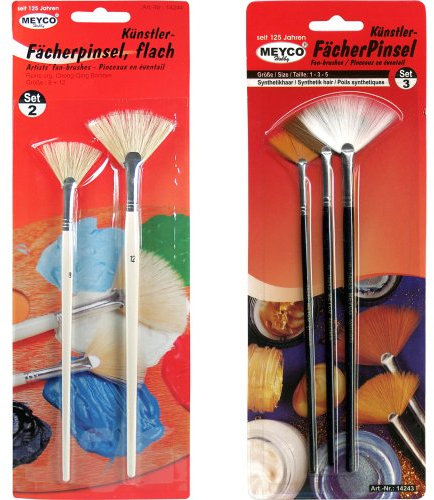 MEYCO - Lot de 2 pinceaux éventail Chong-Qing - Taille n°8 et 12