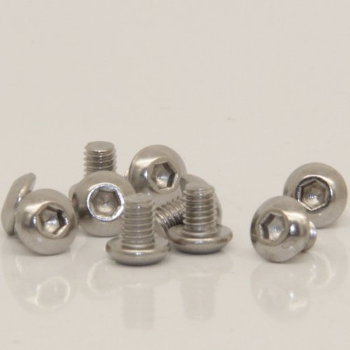 10 Stück Linsenkopfschrauben M3 X 6 mit Innensechskant ISO 7380 Edelstahl A2