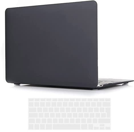iNeseon Custodia Compatibile con 2015-2017 MacBook 12 Pollici (A1534), Protettiva Cover Rigida Case e Copertura Tastiera per MacBook 12 Retina, Nero