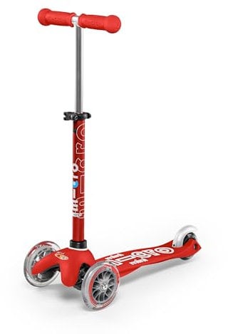 Micro Mobility - Trottinette Mini Micro Deluxe Rouge - Trottinette Enfant au design original - Apprentissage de l'équilibre en douceur - De 2 à 5 ans - Rouge
