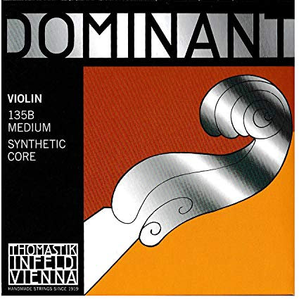 Thomastik-Infeld 135B Dominant Saiten-Set 4/4 mit Stahl-E-Kugel – korrosionsbeständige Violin-E-Saite mit Aluminium umwickeltem Kugelende – flexible Violinensaiten mit einfacher Modulation für einen
