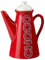 Silea Chocolatière en céramique rouge, compatible lave-vaisselle, hauteur 23 cm, diamètre 18 cm