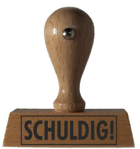 Sprüche-Stempel SCHULDIG! vom Kaufhaus2010